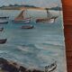 Oil painting on seaside marine cardboard