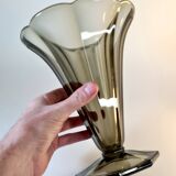 Art Deco tulip vase in smoked glass – Czechoslovak elegance 🇨🇿