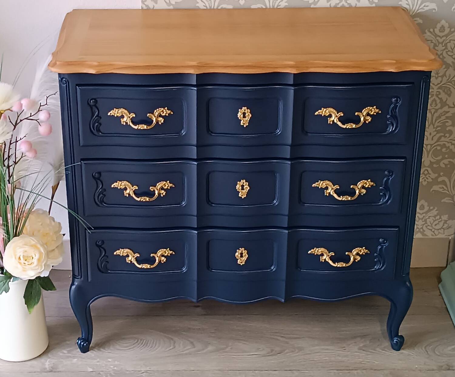 Louis XV style chest of drawers with a makeover