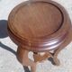 Solid walnut pedestal table with bronze plume, Napoleon III period