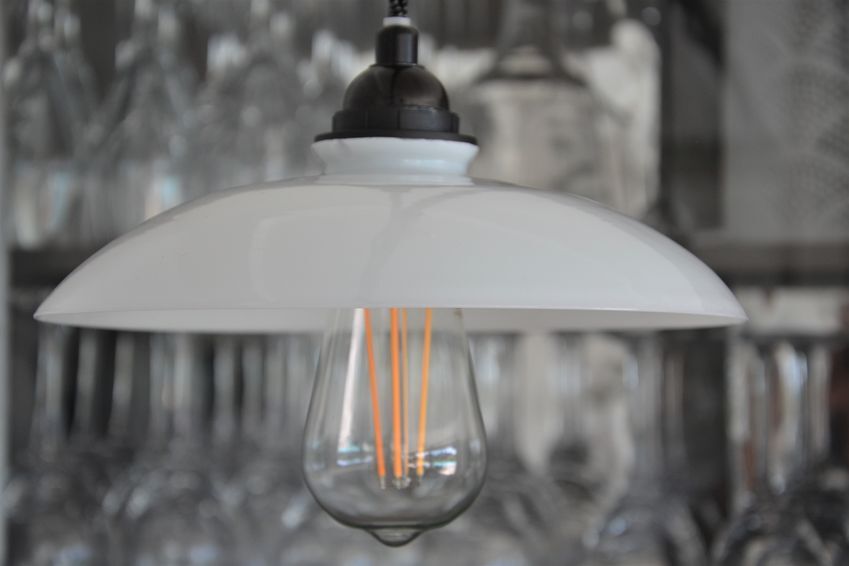 Black and white opaline hanging