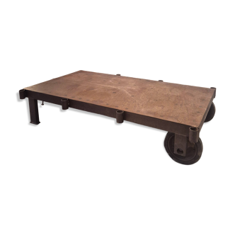 Vintage industrial coffee table, circa 1970