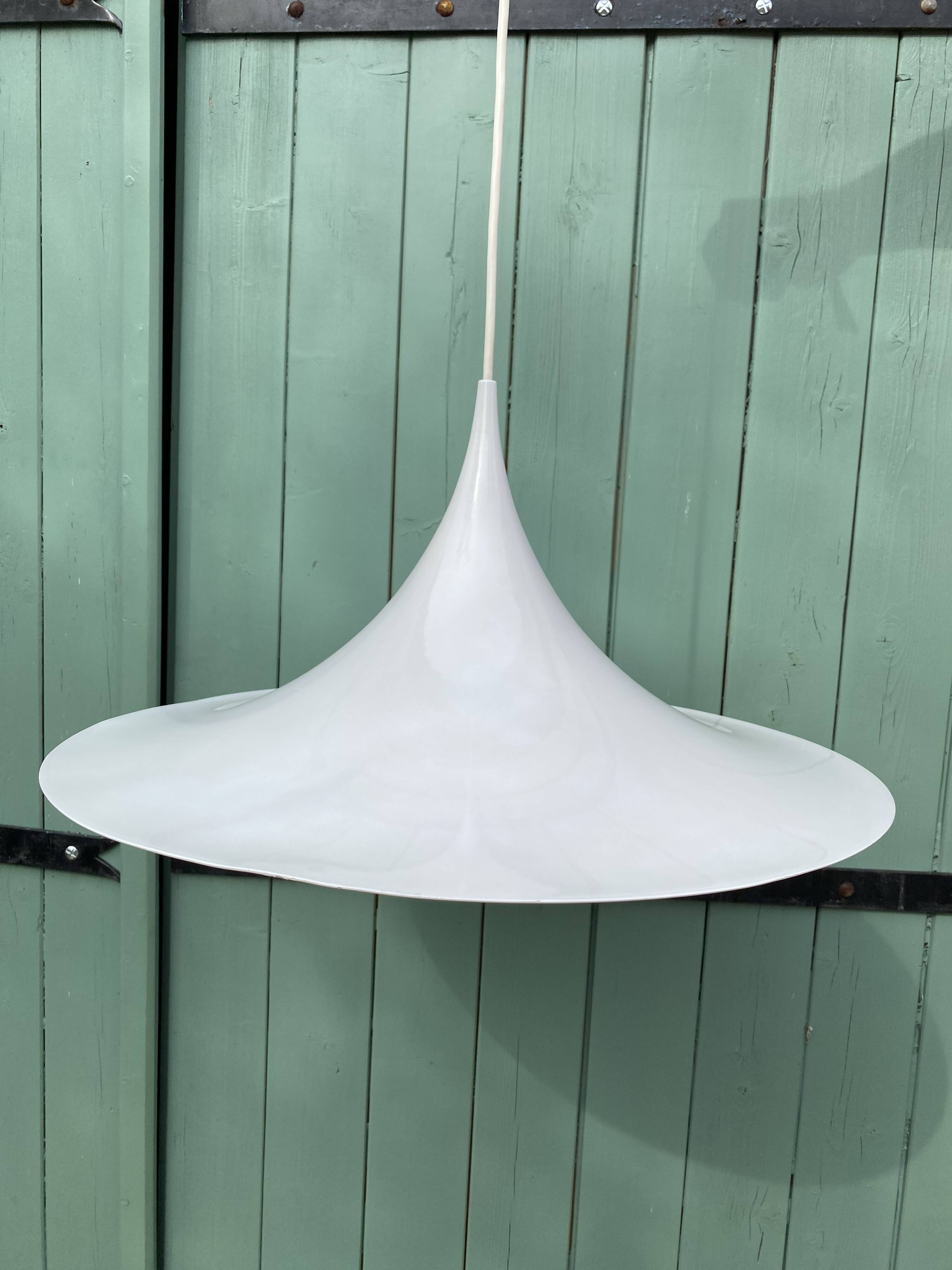 White trumpet suspension, 1960s, Scandinavian design