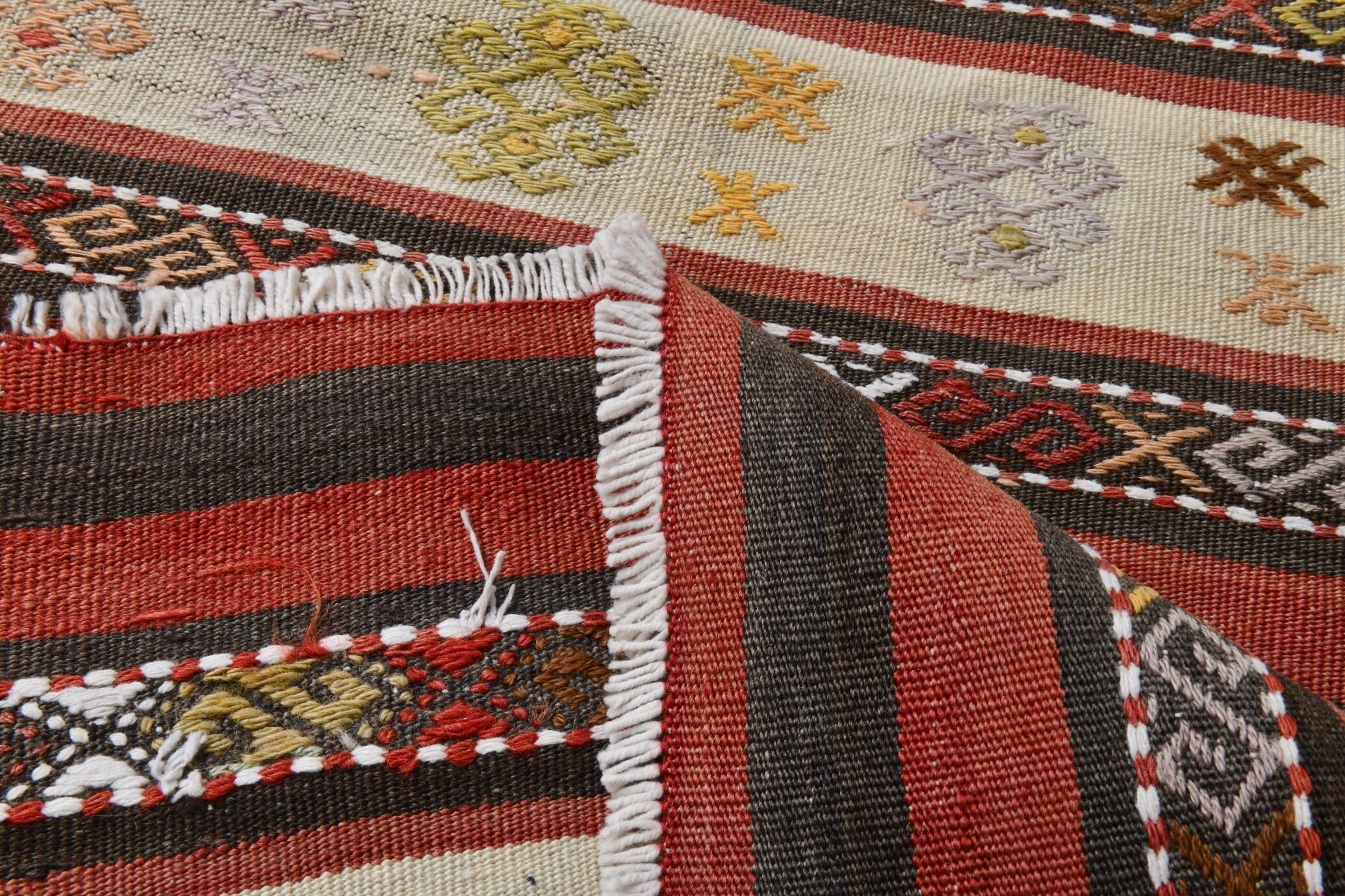 2x10 Turkish Vintage Kilim Runner Rug, 69x316Cm