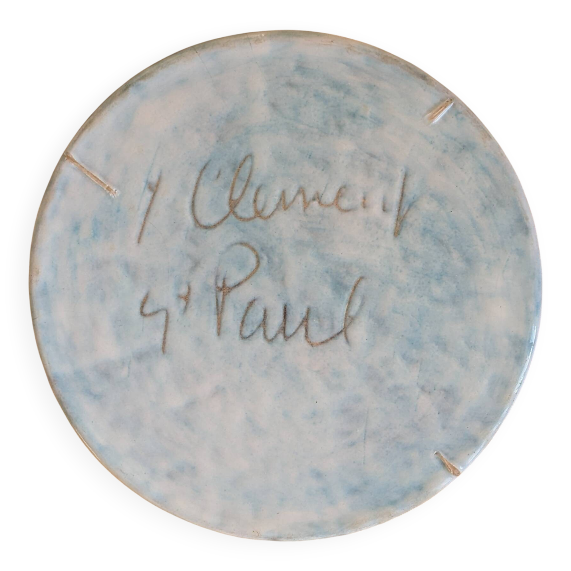 Wall plate - Yves Clément - Ceramic Enamel - Hand-painted flowers