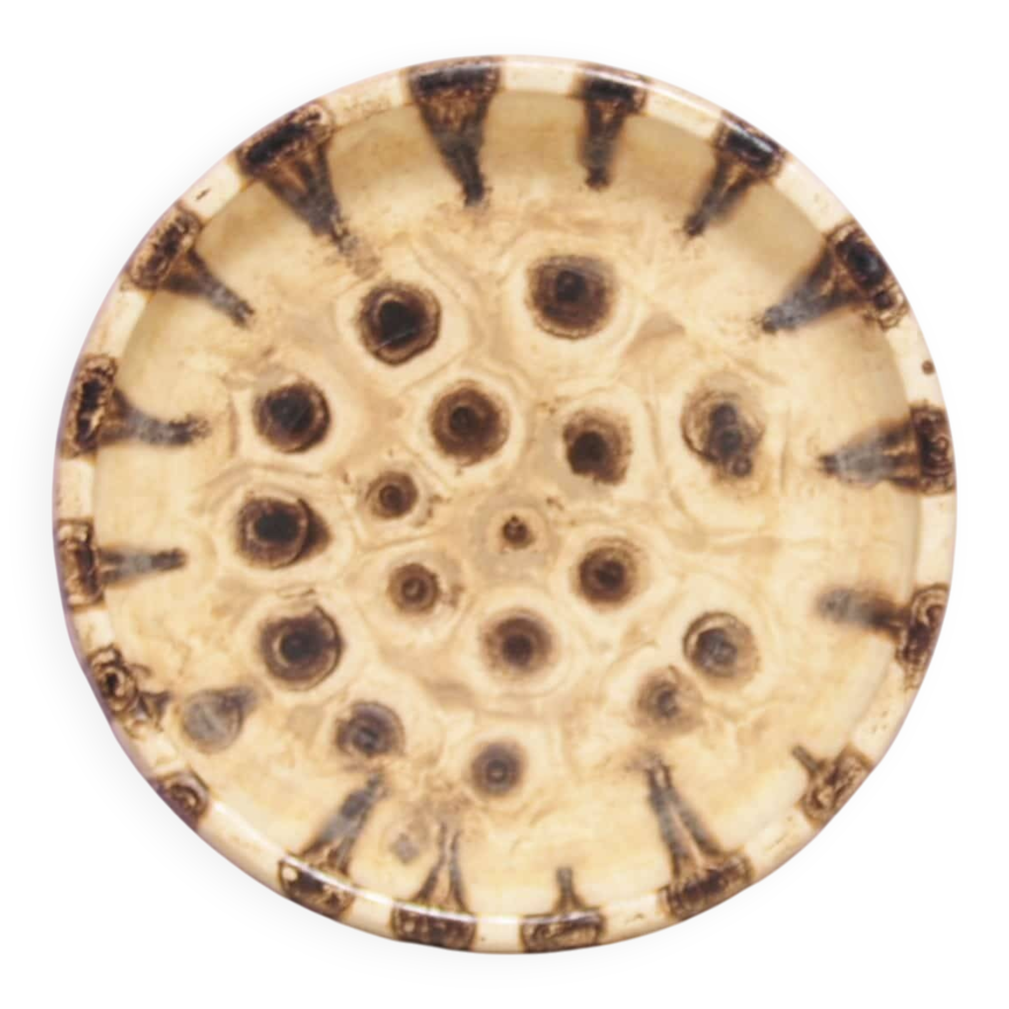 Beige round bowl with dots