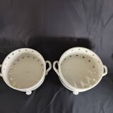 Paire d'egoutoirs / cache pots en blanc de bayeux debut xixème