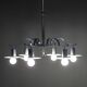 Art Deco chrome chandelier with 6 sandblasted glass discs, Czechoslovakia 1930s