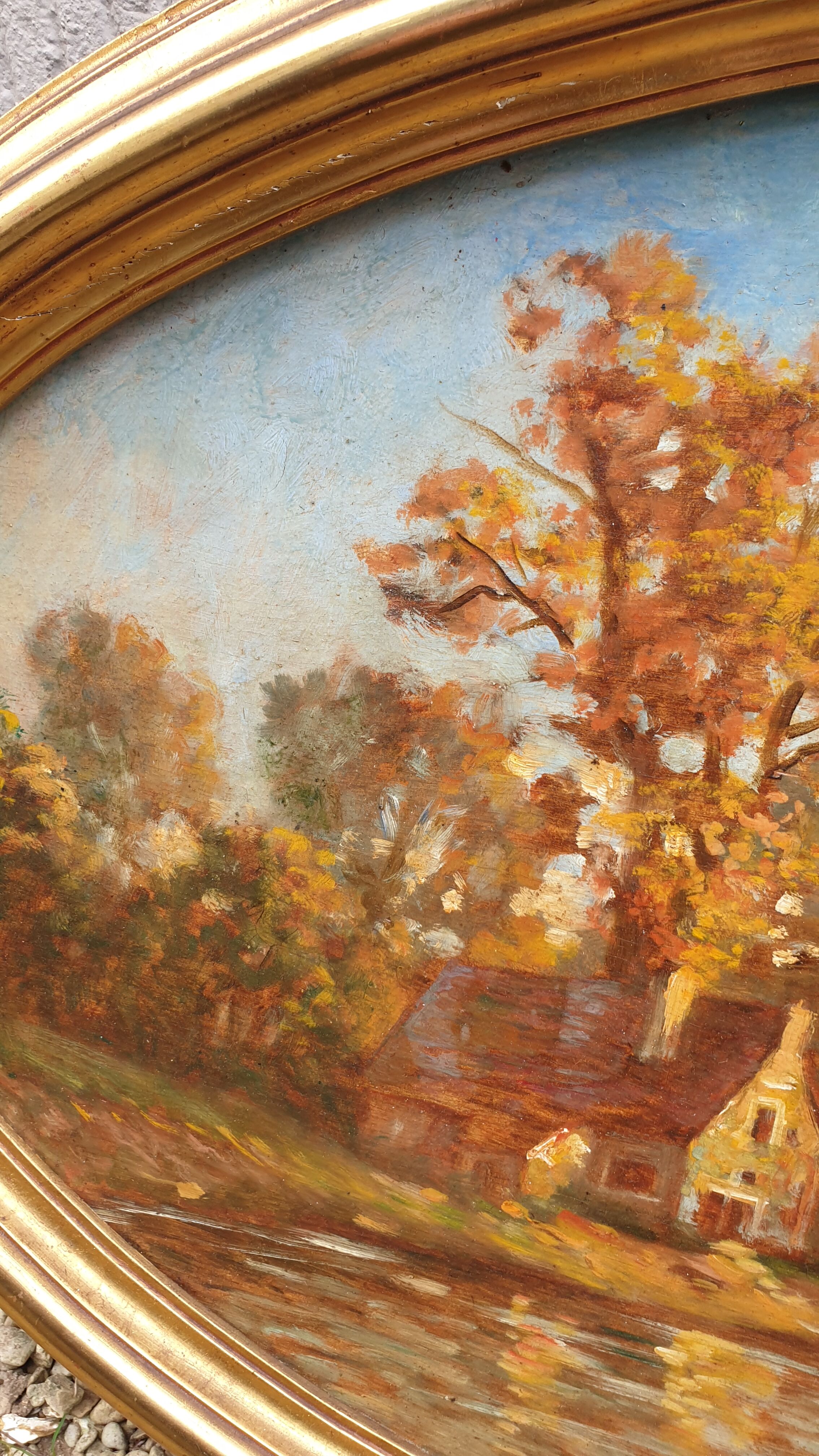 Huile sur panneau art déco