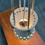 White ceramic pendant lamp in mid-century modern Danish style, 1960s.