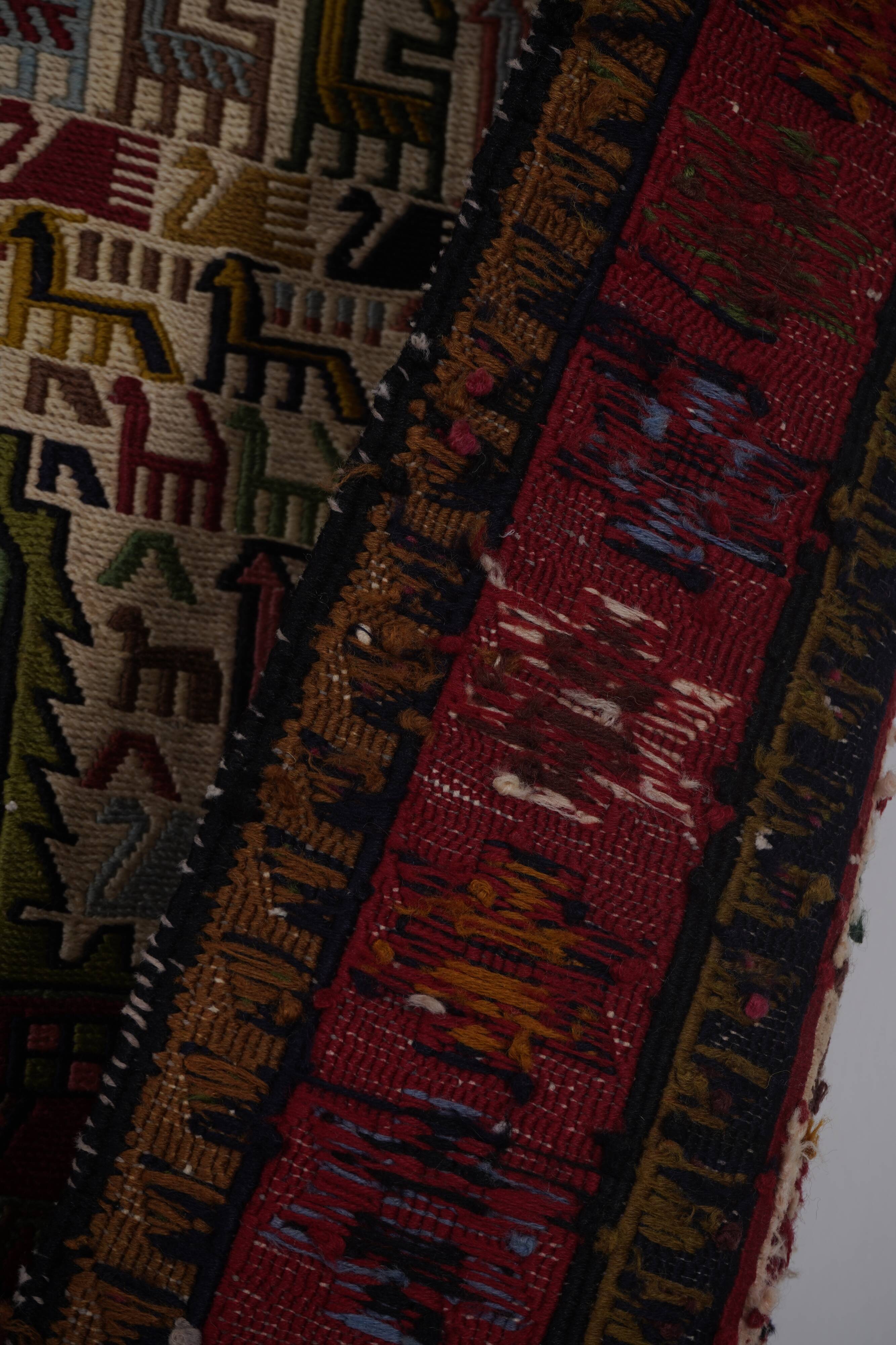 Vintage Turkish Oushak Rug Handwoven 104x285 cm