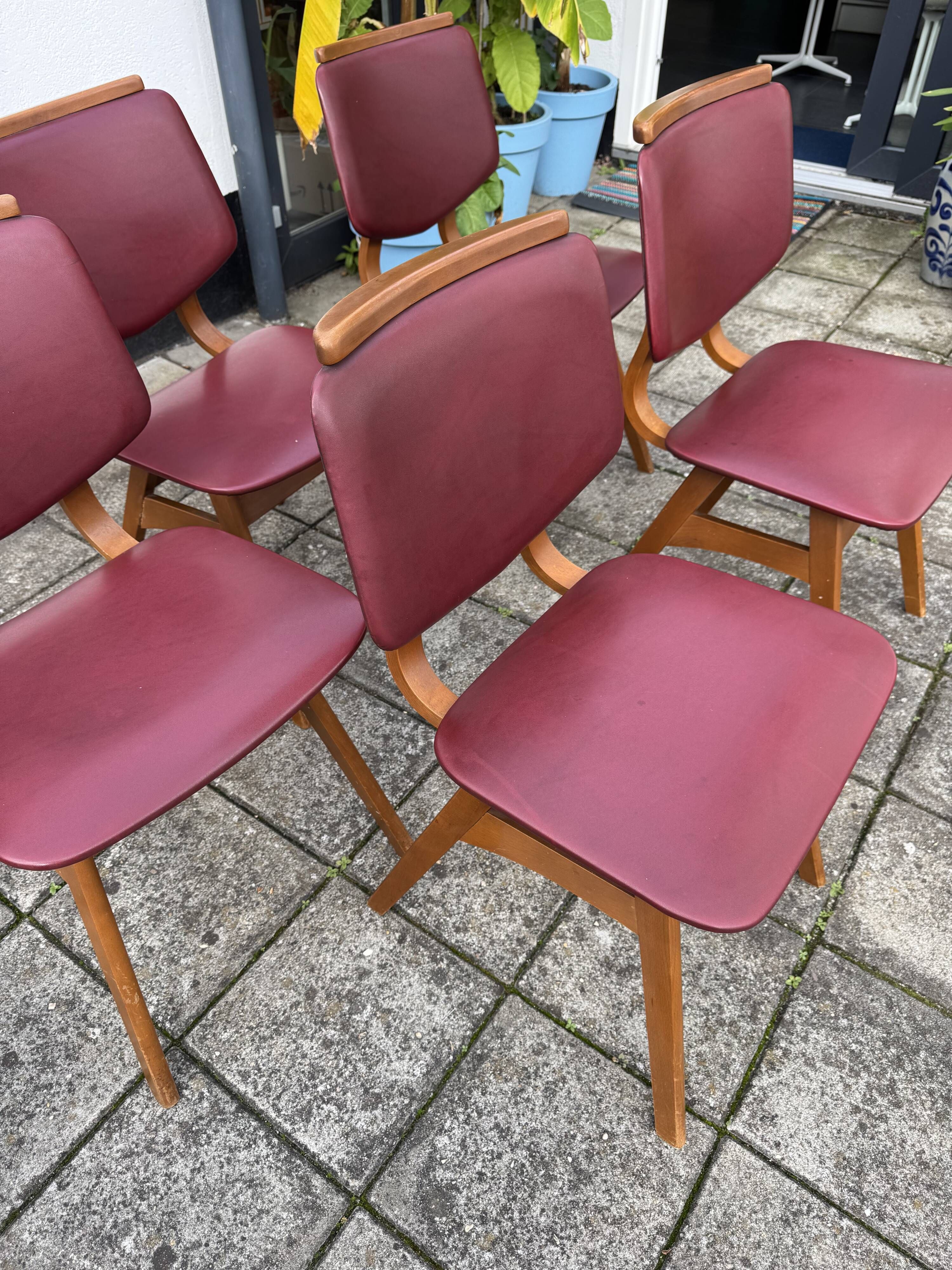 Ensemble de 5 chaises Pynock vintage