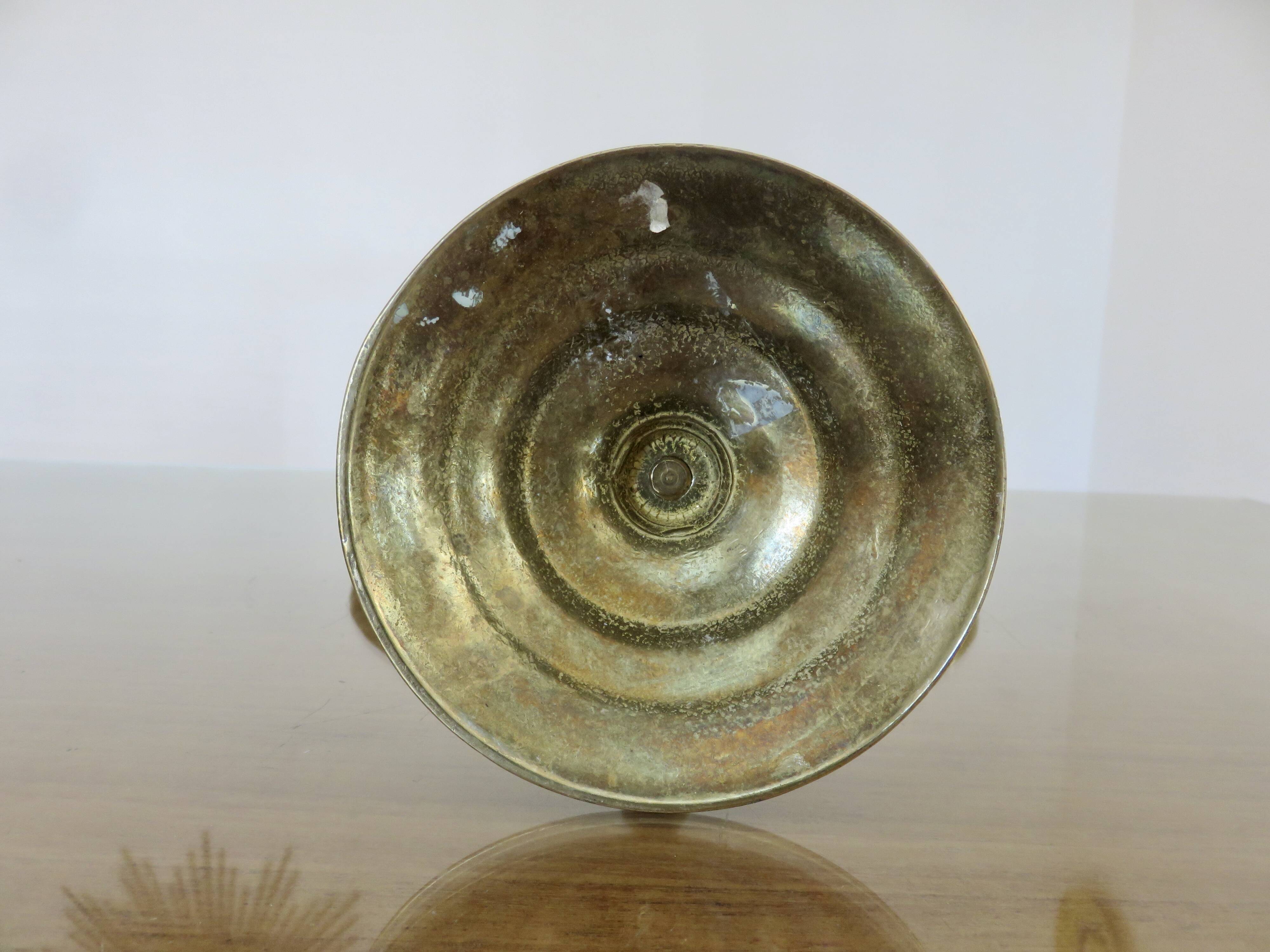 Large candle holder, candlestick, solid bronze, 7 candles, 1970s, Menorah