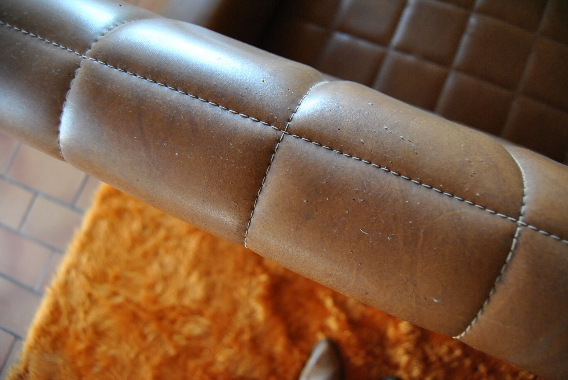 Sofa bench skai camel 50s