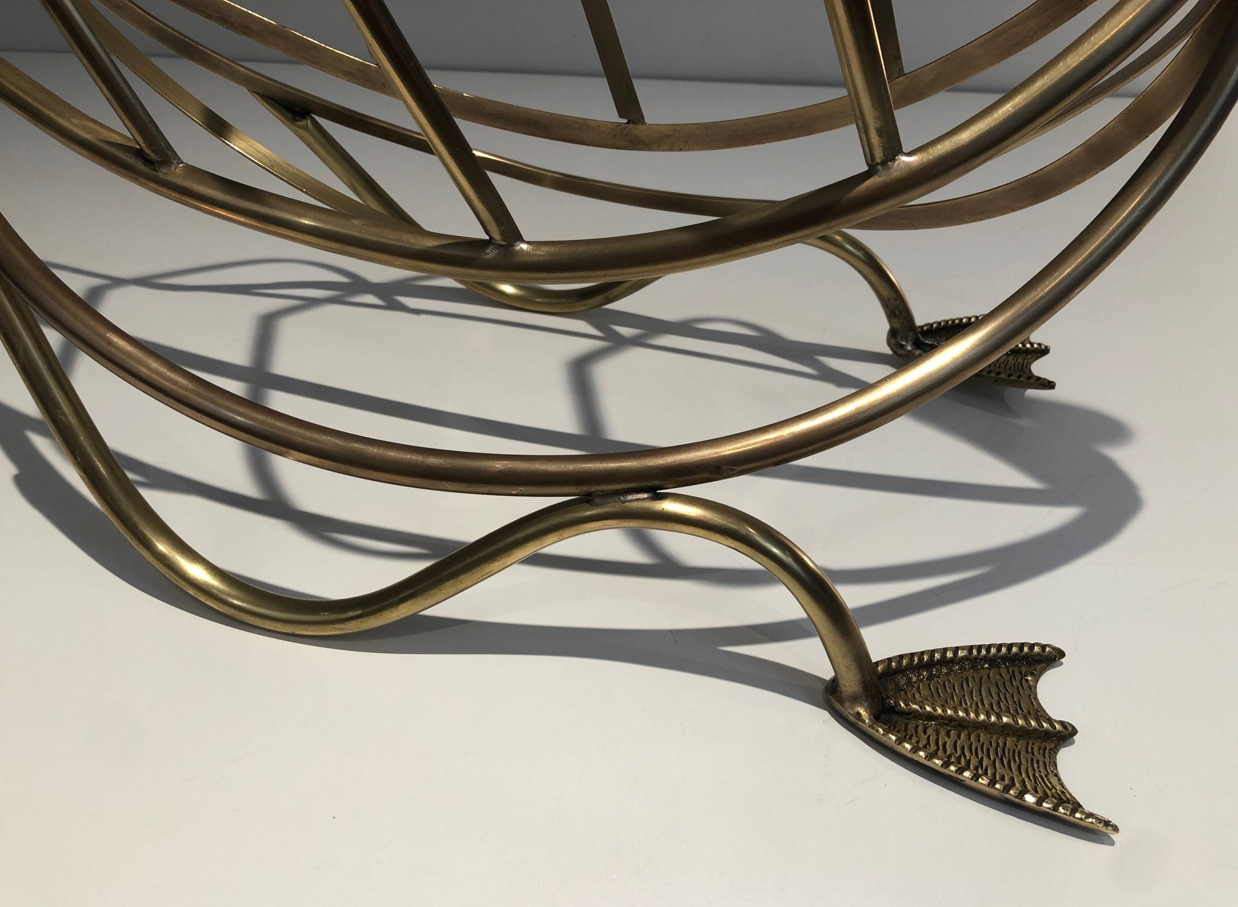 Brass swan magazine rack