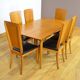Vintage 1960s light oak table & compass legs