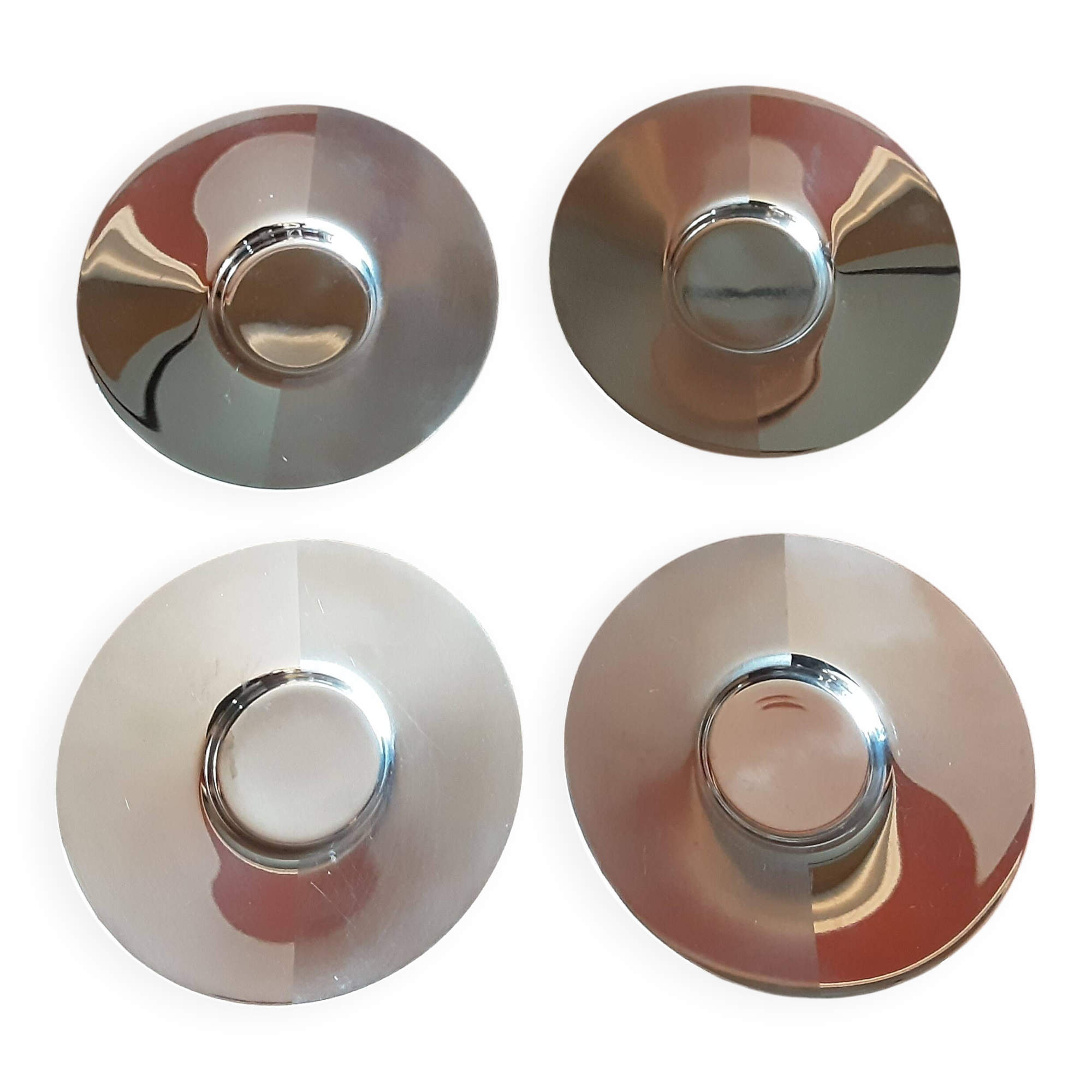 Set of 4 metal coasters or cup holders