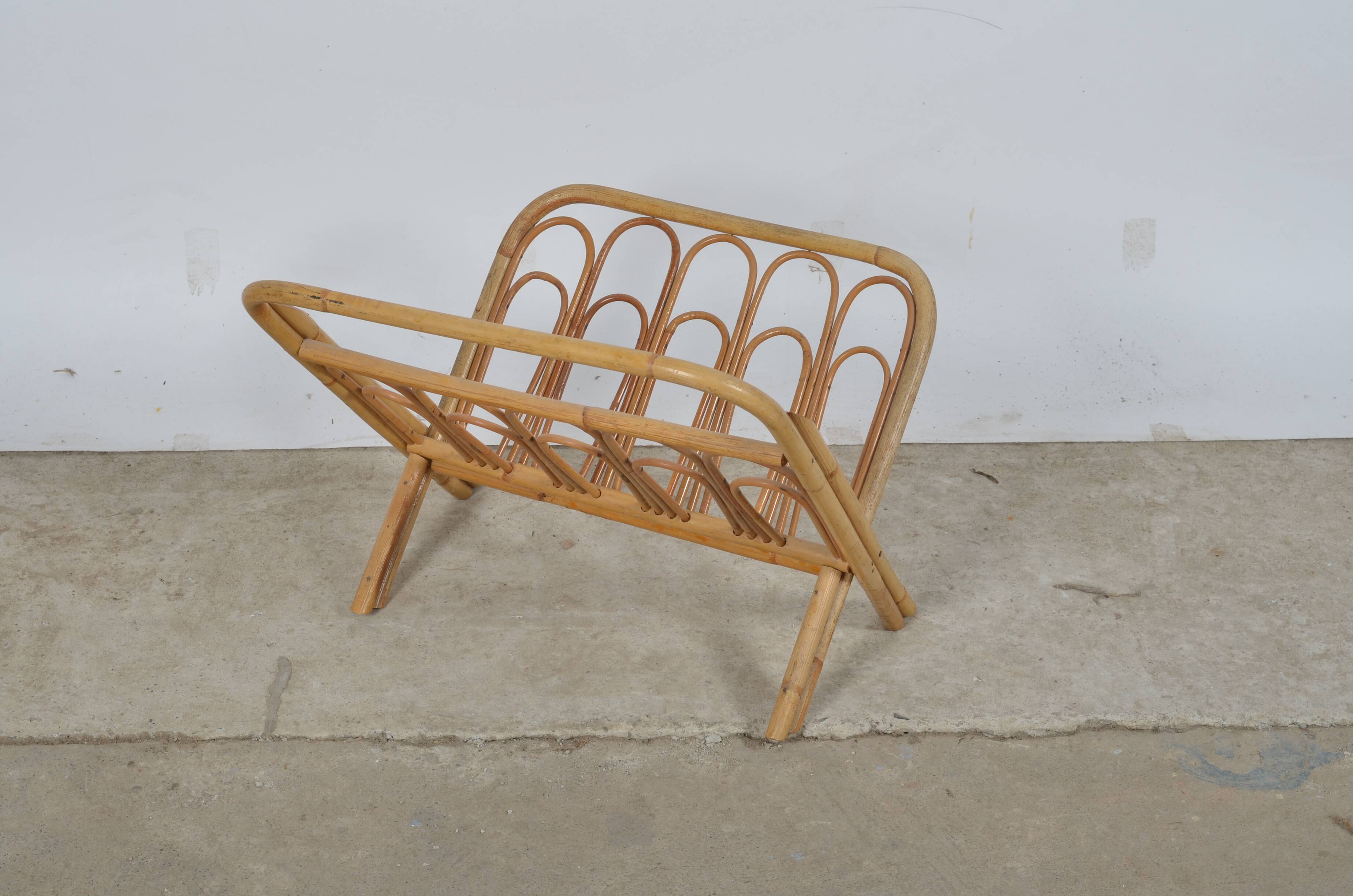 Rattan magazine holder