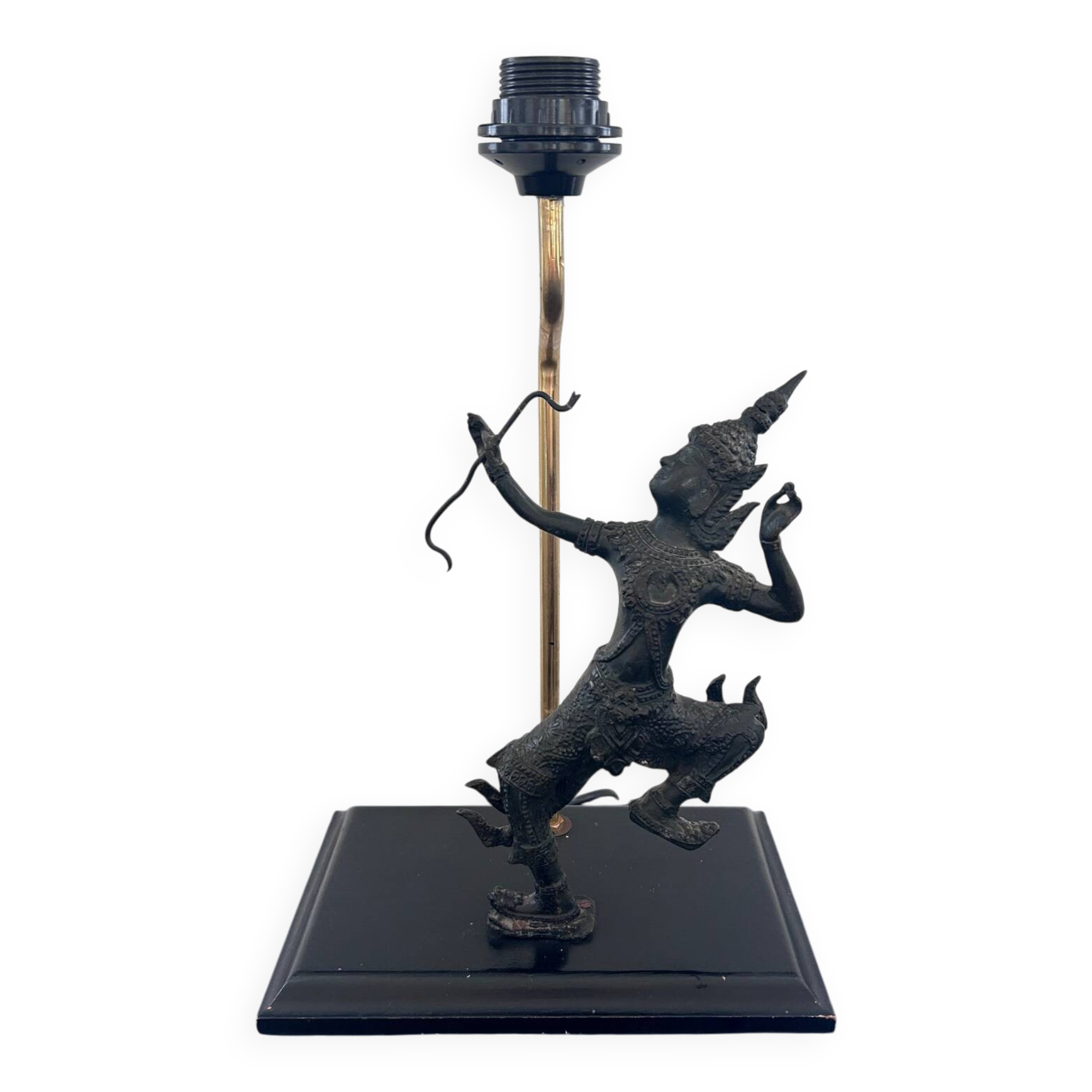 Thai warrior lamp base in bronze