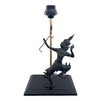 Thai warrior lamp base in bronze