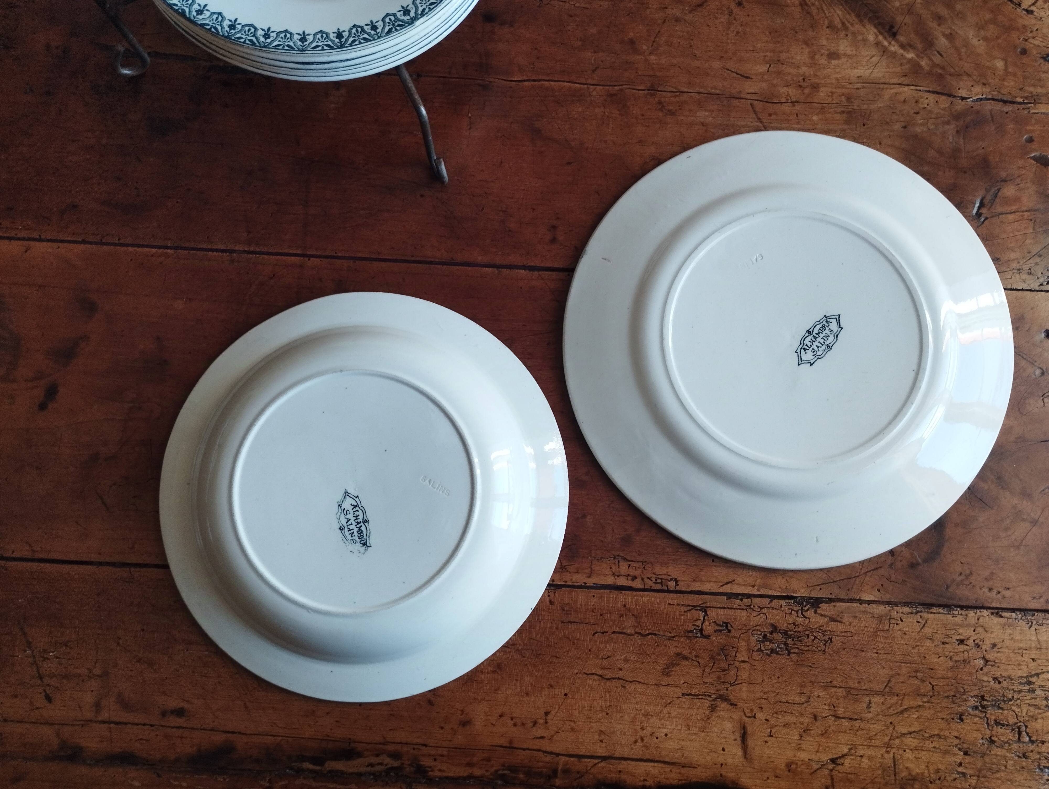 Salins « alhambra » assiettes plates et grands plats faïence terre de fer