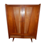 Armoire penderie rotin pied compas vintage design année 50