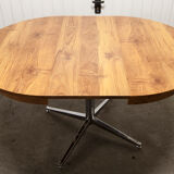 Dining table 1970 extendable formica feet cross atypical chrome