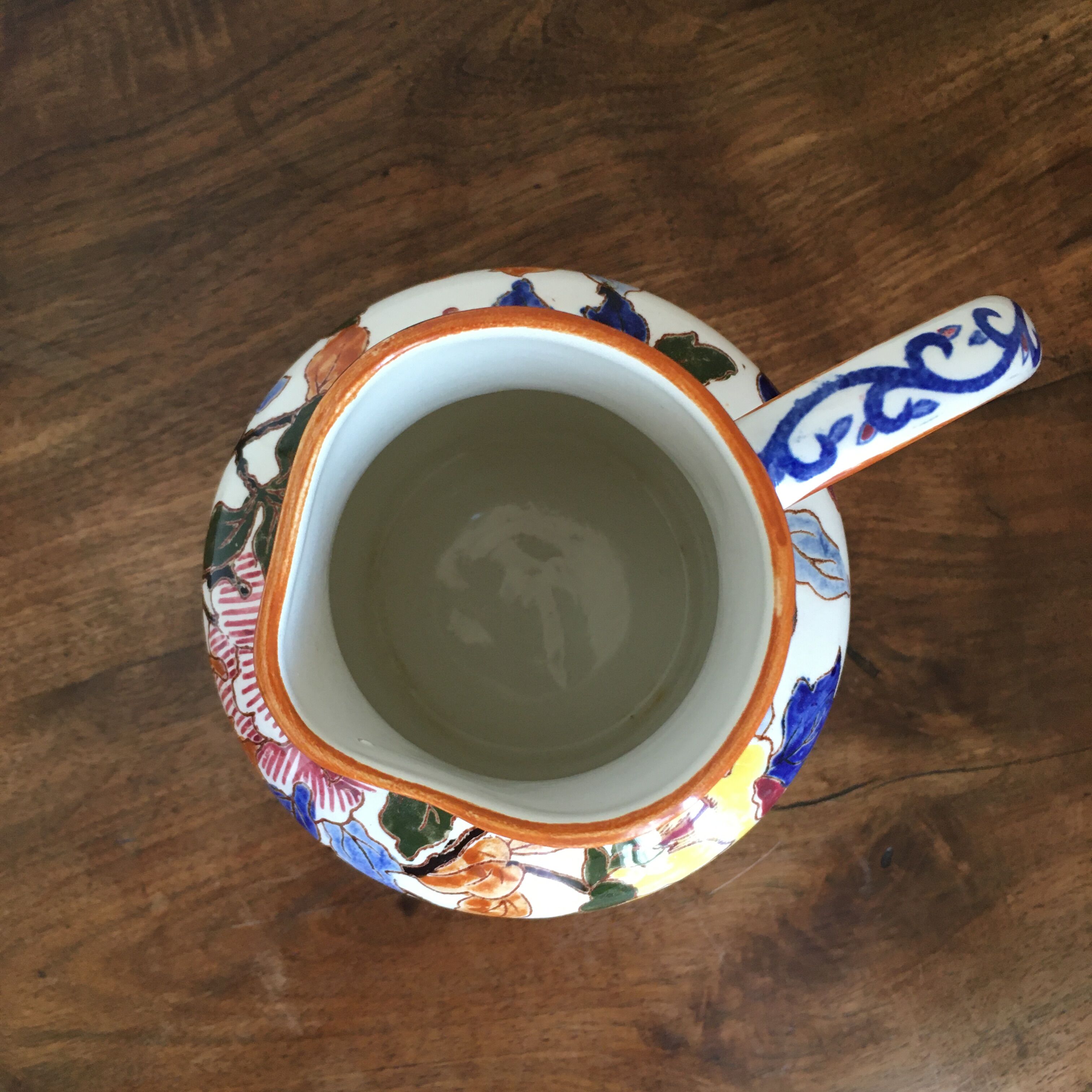 Pitcher Gien peonies H 16 cm