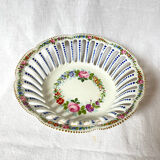 Corbeille à fruit ajourée en porcelaine peint à la main