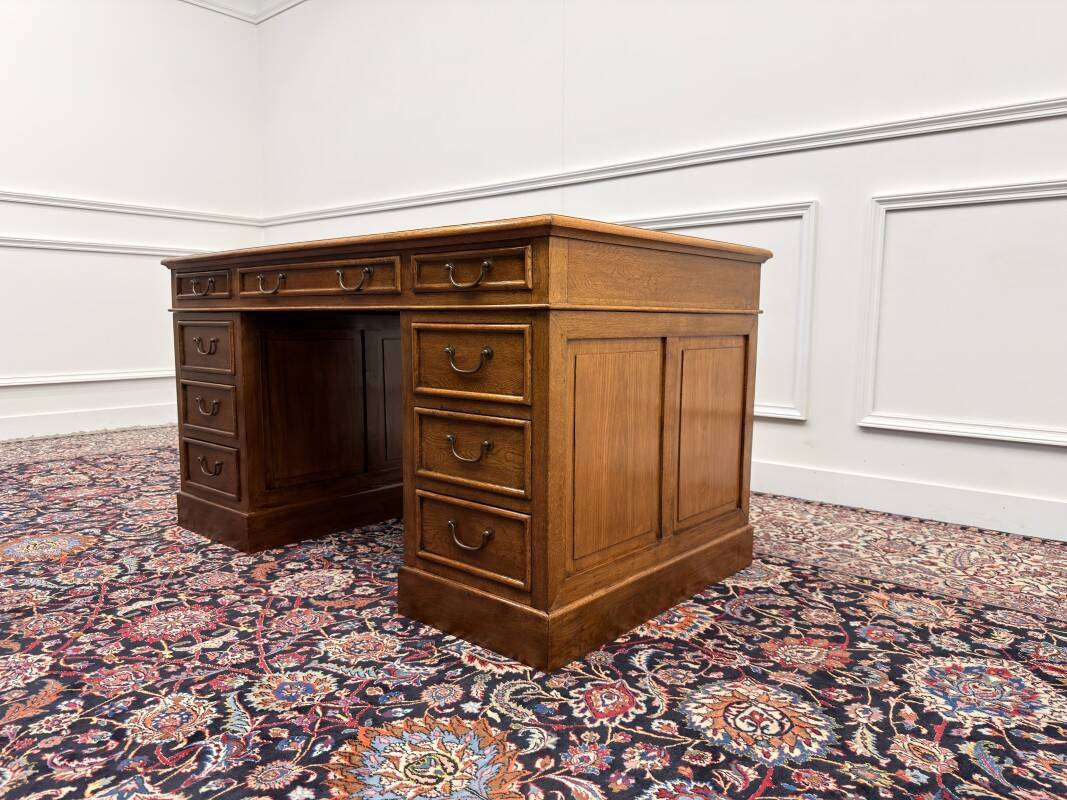 Classic English Desk with Green Inlay