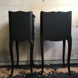Vintage black revamped bedside tables