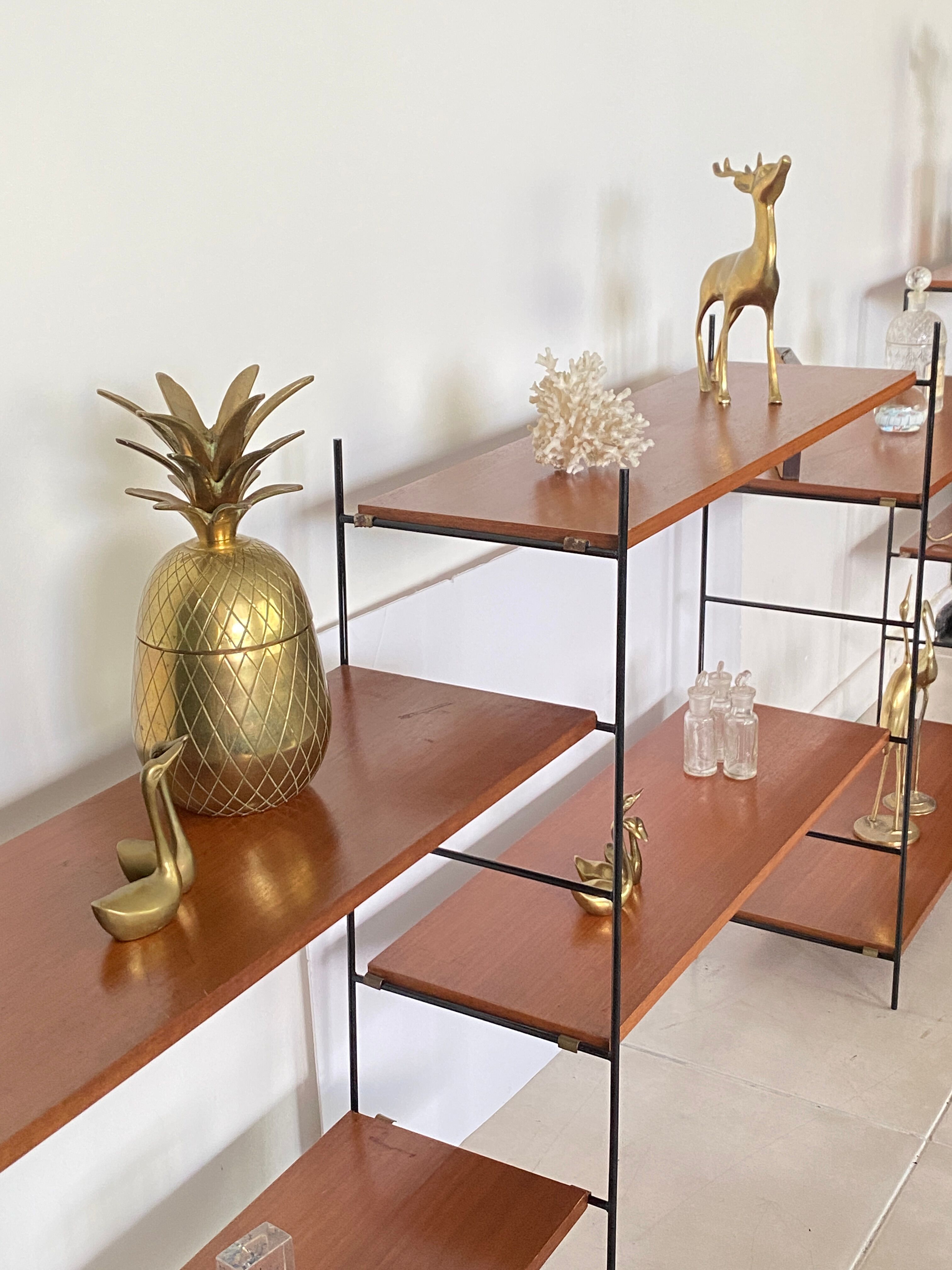 Vintage wooden string shelves