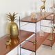 Vintage wooden string shelves