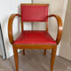 Bridge Vintage Armchair – Curved Design & Red Vinyl – 1950