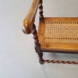 Wokkel chair with armrests and webbing seat