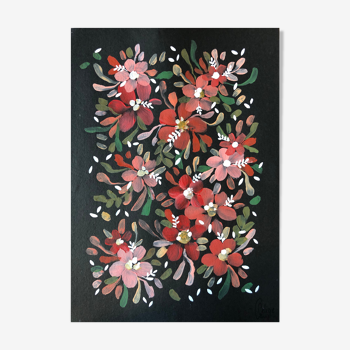 Peinture a4 fleur hibiscus