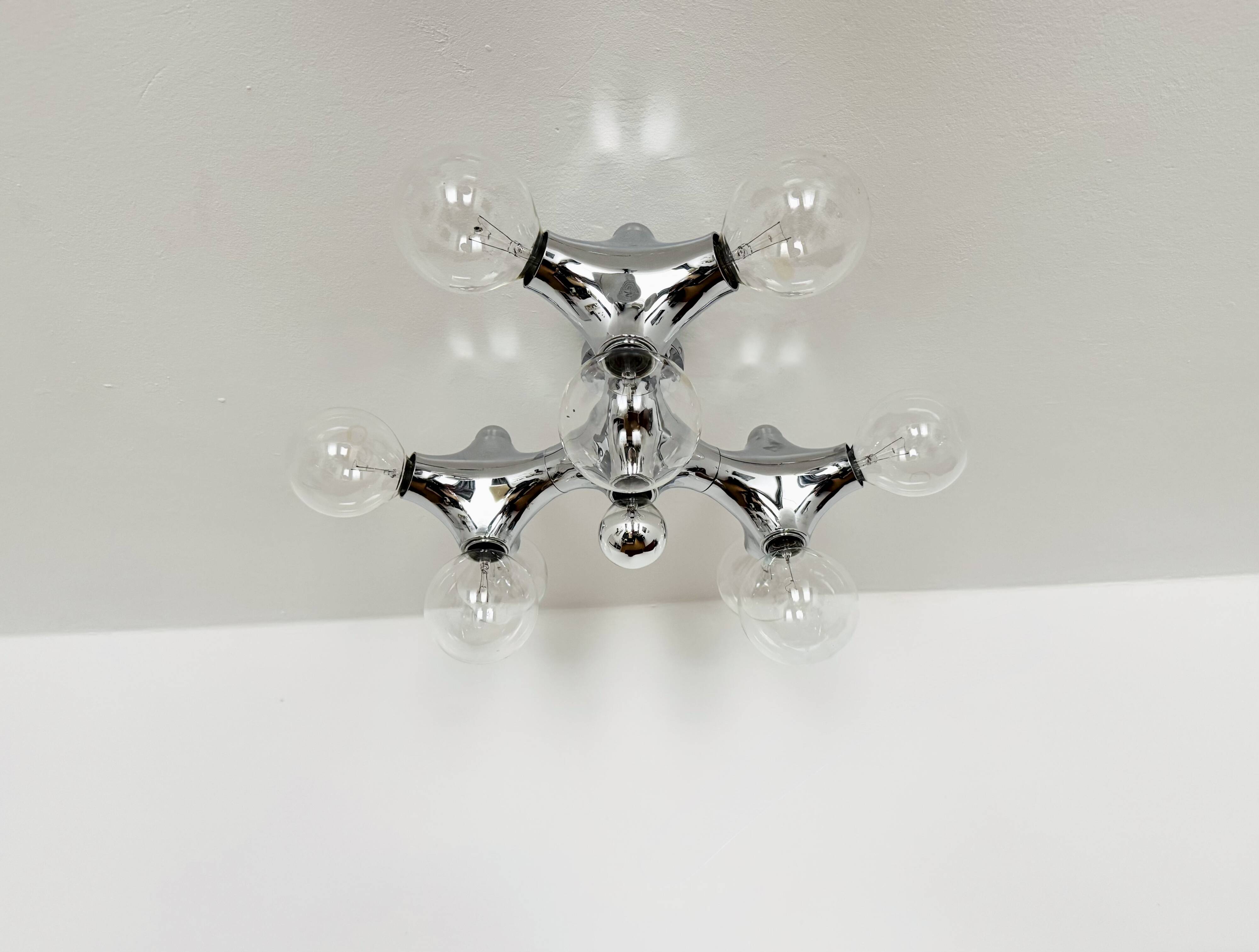 Plafonnier Spoutnik Gemini par Gebrüder Cosack