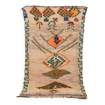 Tapis marocain vintage 148 x 260 cm - Tapis tribal marocain - Tapis en laine berbère