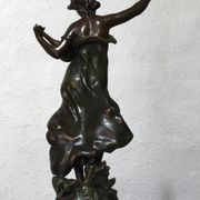 Ancient statue in bronze "Melody" after Auguste Moreau – Art Nouveau