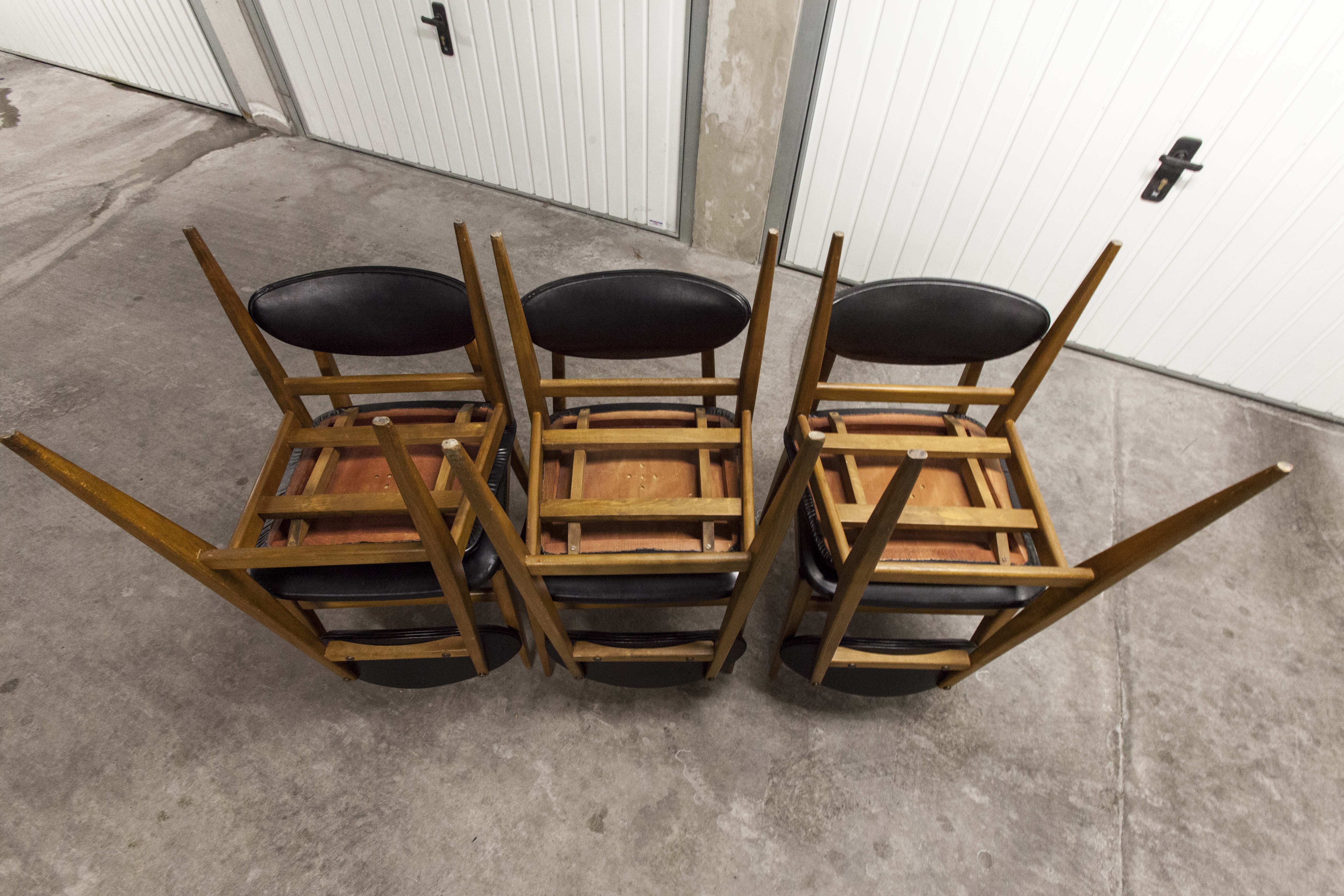 6 Teak chairs with oval back