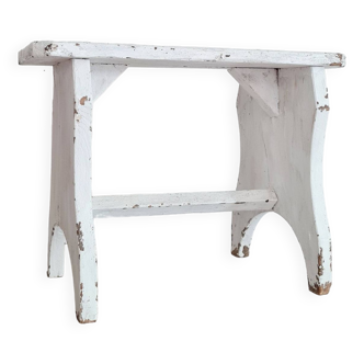 Small white patina farm bench
