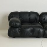 Camaleonda Sofa in Black Leather by Mario Bellini for C&B Italia 1960s