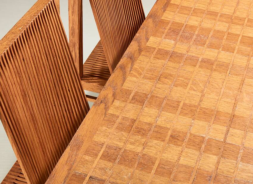 Rare 1st Edition 'Latjes' Dining Set by Ruud Jan Kokke Netherlands 1986