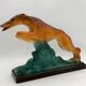 Sainte Radegonde Art Deco earthenware greyhound, 1930s