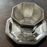Christofle Silver Plated Sauceboat on Tray, 1930s