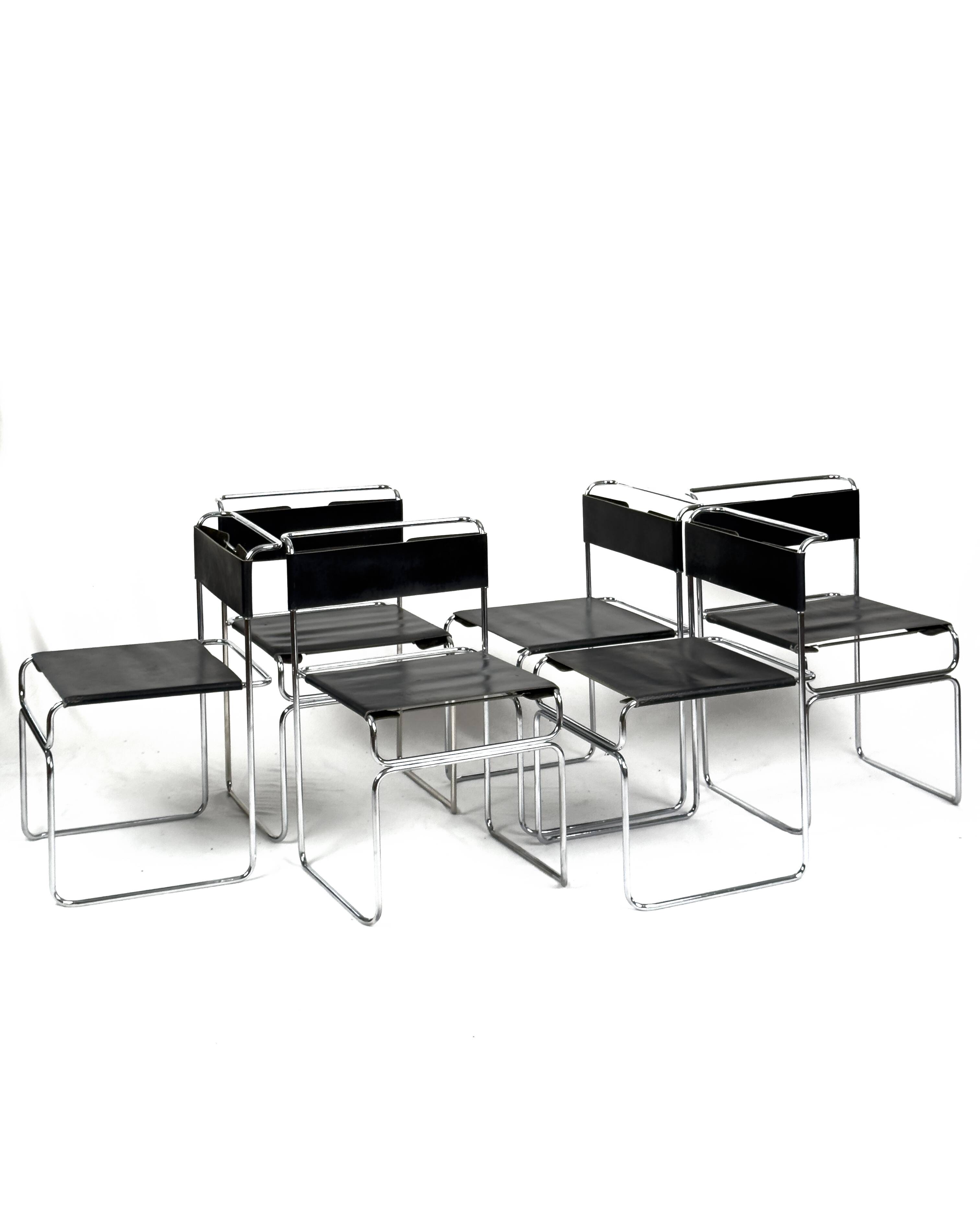 Set of 6 vintage Libellula chairs by Giovanni Carini for Planula