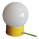 Lampe salon chevet bureau vintage opaline blanche "Jaune"