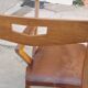 Set of oak and leather armchairs, 50s design, original