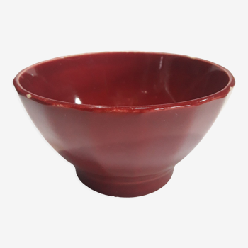 Bordeaux ribbed ceramic bowl