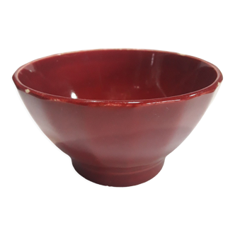 Bordeaux ribbed ceramic bowl